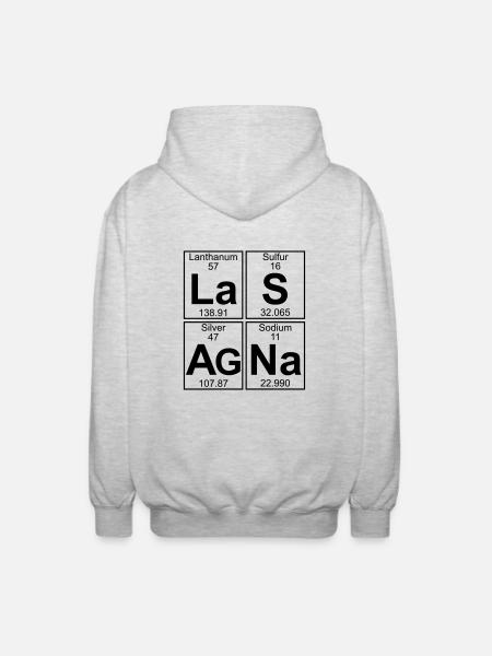La-S-Ag-Na (lasagna) - Full - Unisex Hooded Jacket - light heather grey