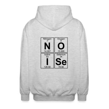 N-O-I-Se (noise) - Full - Unisex Kapuzenjacke - Hellgrau meliert - Hinten - AI Model Male 185 light (185cm)