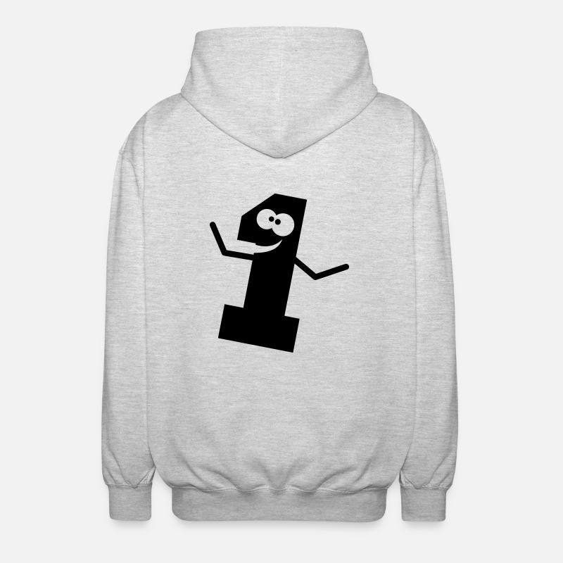 Funny comic 1 one - Unisex Hooded Jacket - light heather grey