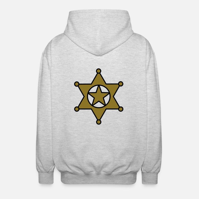 Sheriff Stern_se6 - Unisex Kapuzenjacke - Hellgrau meliert