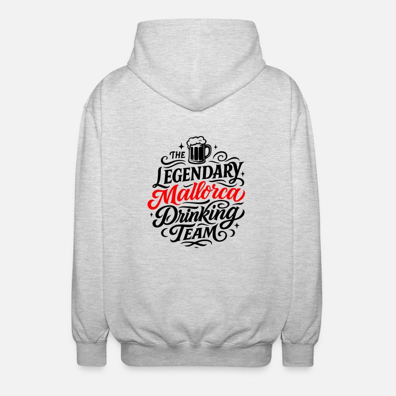 Mallorca Drinking Team Urlaub - Unisex Kapuzenjacke - Hellgrau meliert
