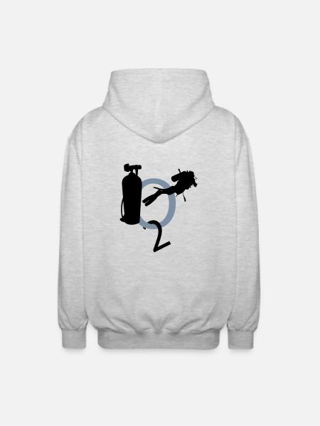 Diving - Unisex Kapuzenjacke - Hellgrau meliert