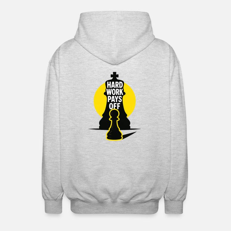 HardWorkPaysOff - Unisex Hooded Jacket - light heather grey