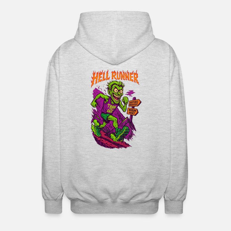 HELL RUNNER - Unisex Hooded Jacket - light heather grey