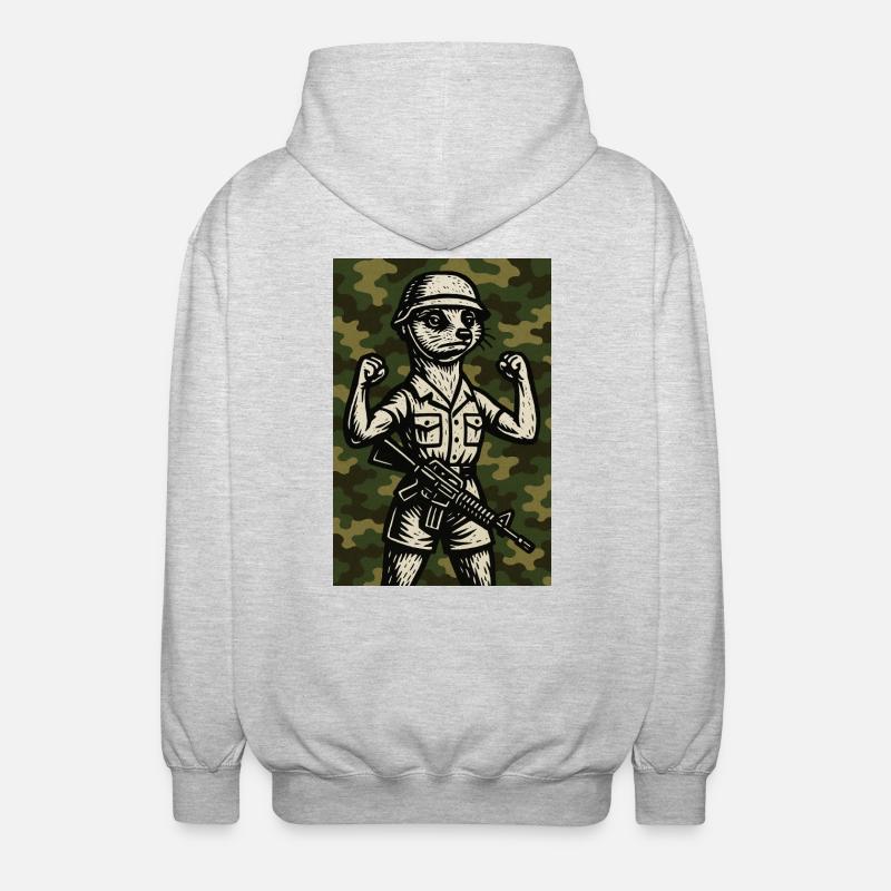 erdmännchen comic helden - Unisex Kapuzenjacke - Hellgrau meliert