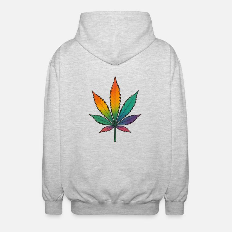 Conception de feuille de cannabis arc-en-ciel - Veste à capuche unisexe - gris clair chiné