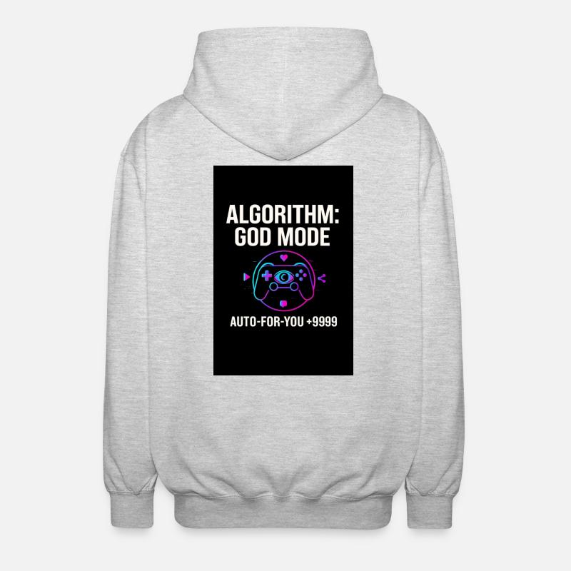 Algorithme Mode Dieu - Veste à capuche unisexe - gris clair chiné