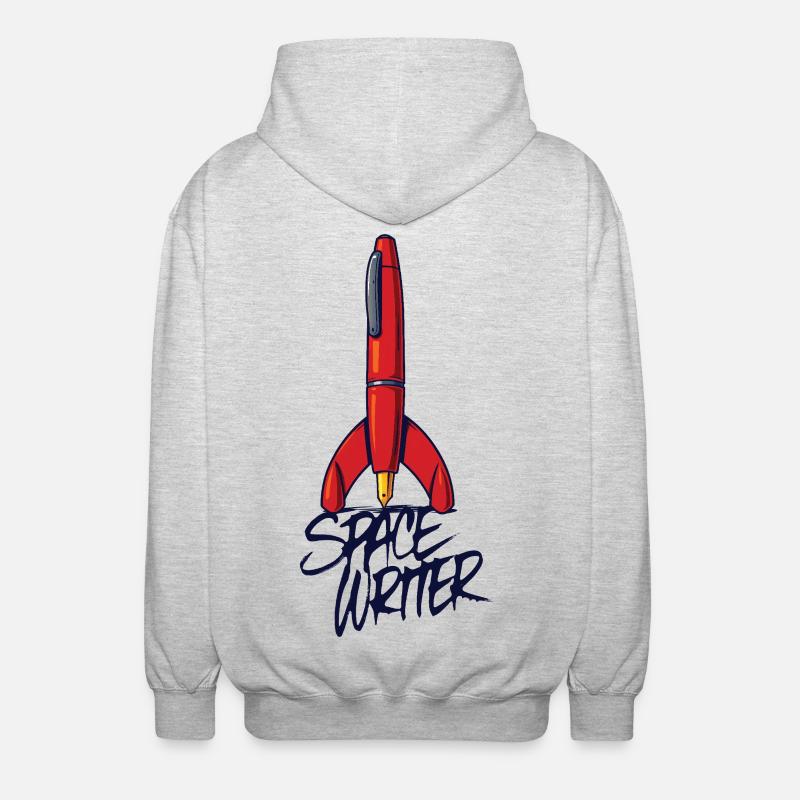SPACE WRITER – lass uns reden. - Unisex Kapuzenjacke - Hellgrau meliert