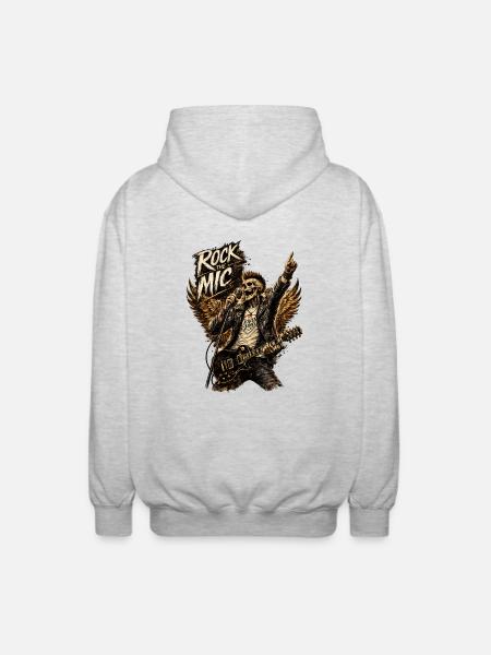 Rock the Mic Skeleton Rocker - Unisex Kapuzenjacke - Hellgrau meliert