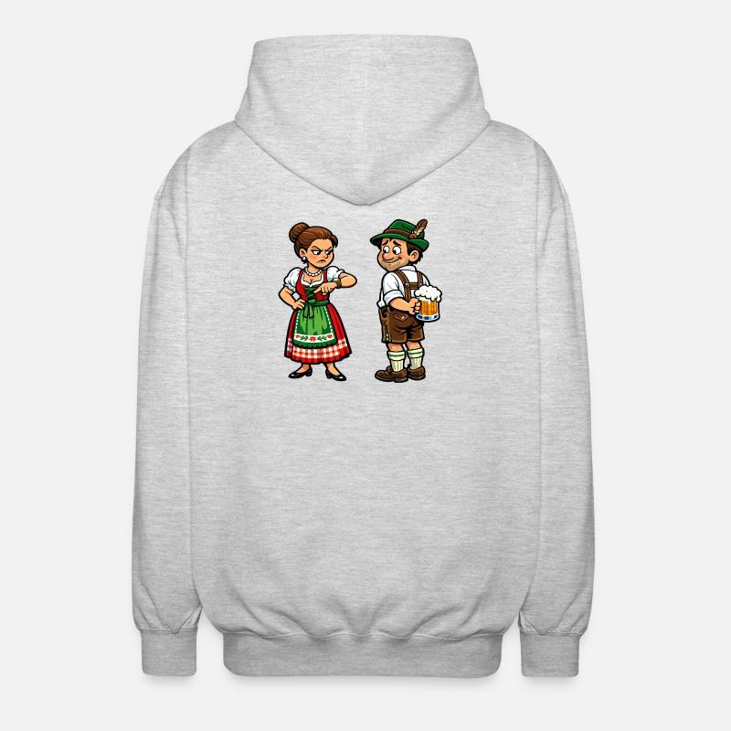 Ehe-Humor Chef & Bier - Unisex Kapuzenjacke - Hellgrau meliert