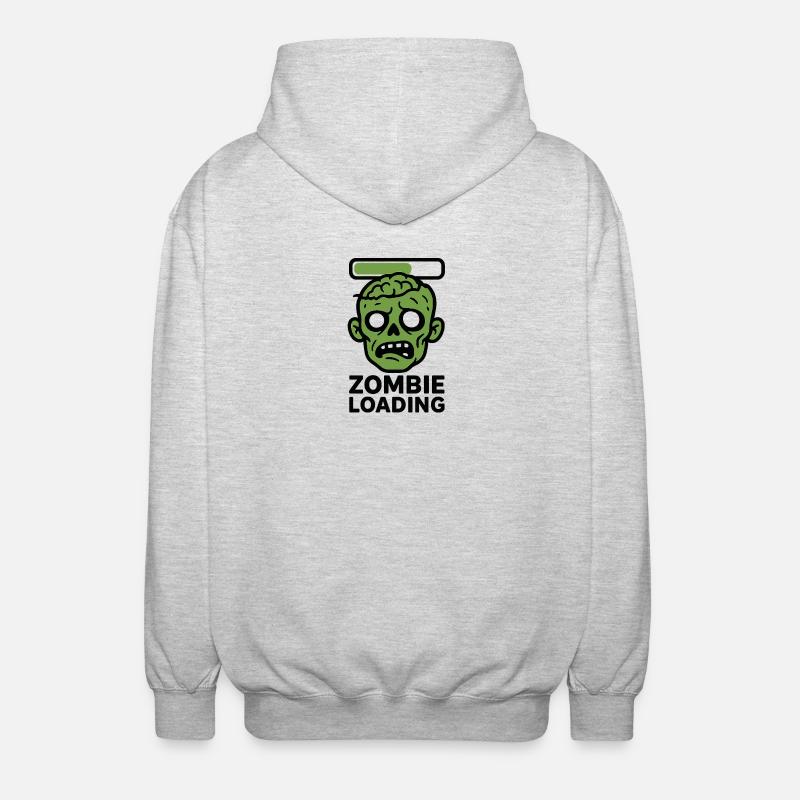 Zombie Loading Skull Graphic - Unisex Hooded Jacket - light heather grey