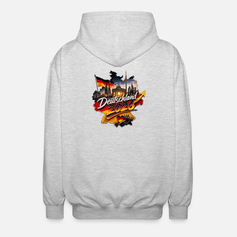 Deutschland_2026 - Unisex Kapuzenjacke - Hellgrau meliert