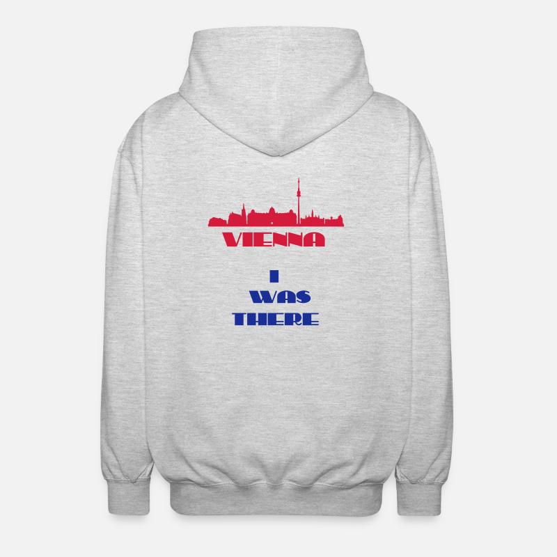 Ich war dort Wien - Unisex Kapuzenjacke - Hellgrau meliert