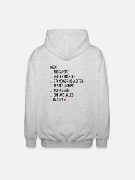 Dackel - Unisex Kapuzenjacke - Hellgrau meliert