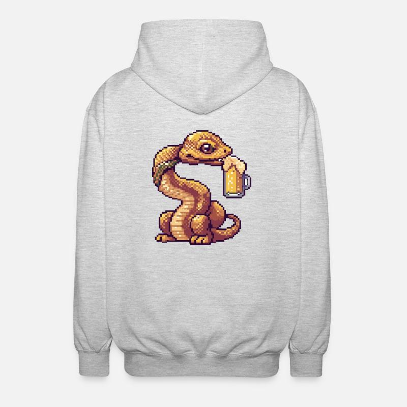 Bière Snake Cobra Pixel - Veste à capuche unisexe - gris clair chiné