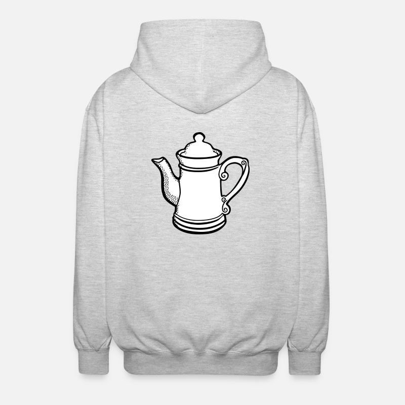 tee tea breakfast breakfast coffee17 - Unisex Hooded Jacket - light heather grey