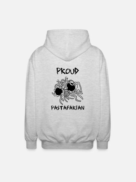 Proud Pastafarian - Unisex Hooded Jacket - light heather grey