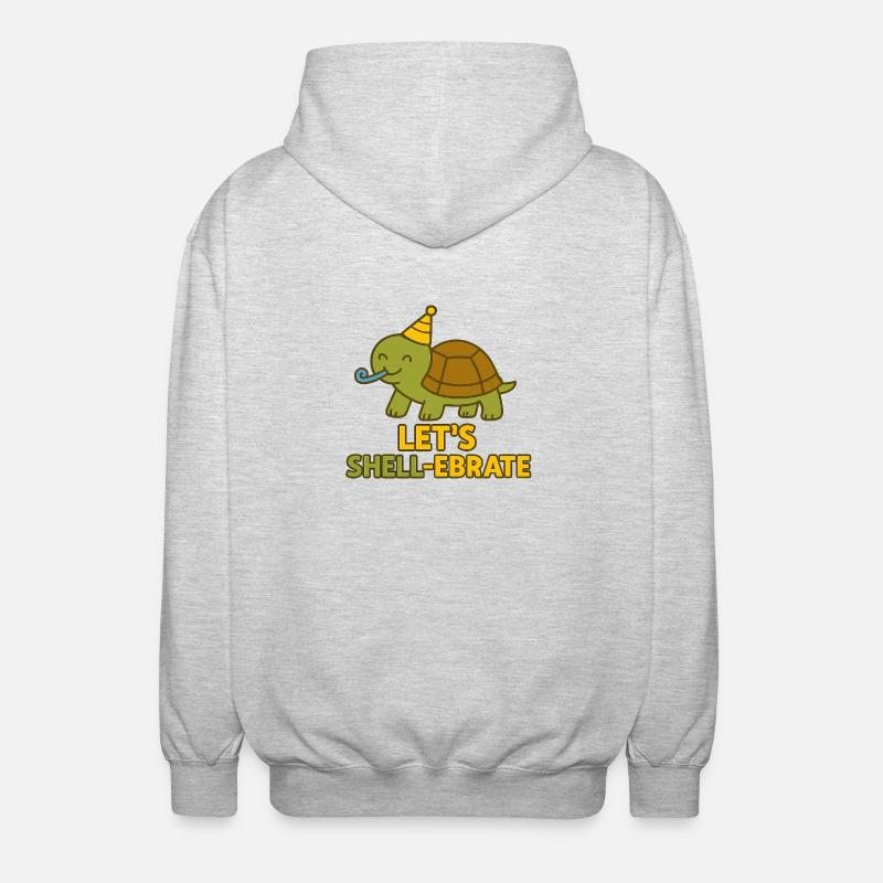 Let's Shell-ebrate – Party Turtle Edition - Unisex Kapuzenjacke - Hellgrau meliert