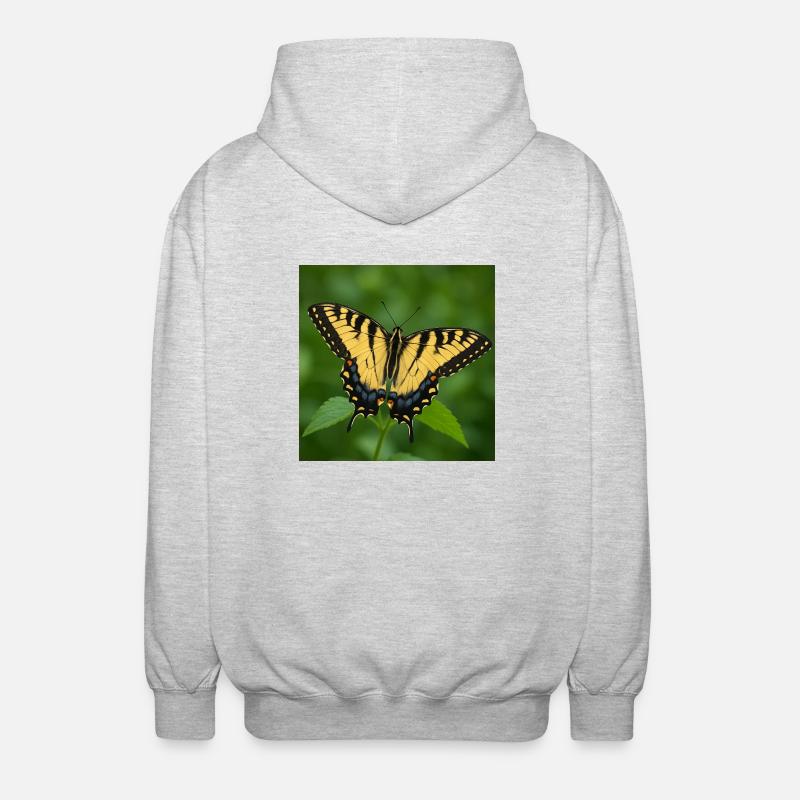 Eastern Tiger swallowtail - Unisex Hooded Jacket - light heather grey