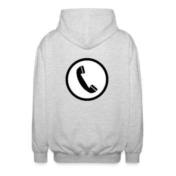 téléphone téléphone mobile retro21 radio téléphone mobile - Veste à capuche unisexe - gris clair chiné - Dos - AI Model Male 185 light (185cm)