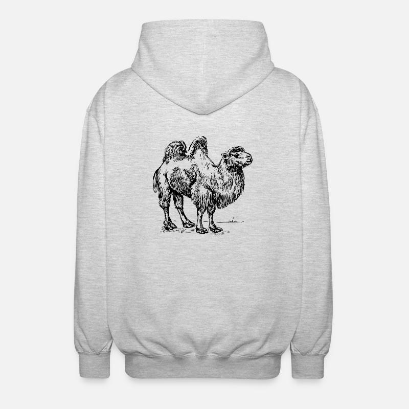 Kamel - Unisex Kapuzenjacke - Hellgrau meliert