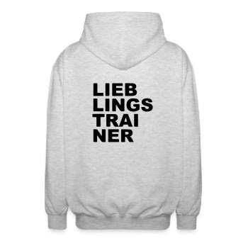 Lieblings Trainer - Unisex Kapuzenjacke - Hellgrau meliert - Hinten - AI Model Male 185 light (185cm)