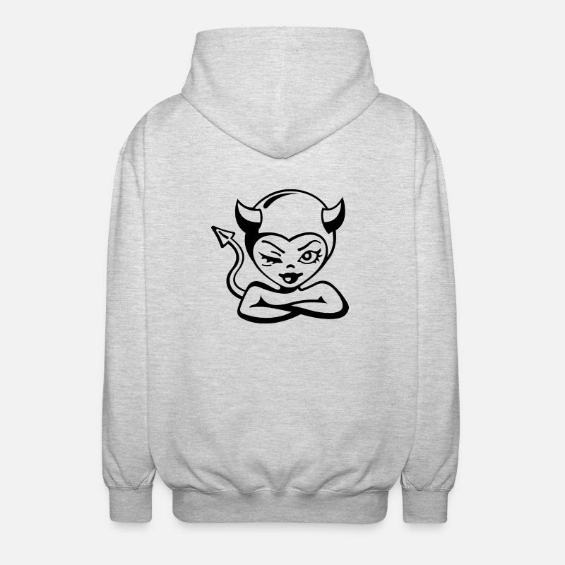 Devil Lady - Unisex Kapuzenjacke - Hellgrau meliert