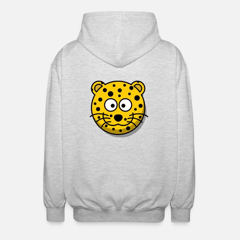 Leopard - Unisex Kapuzenjacke - Hellgrau meliert