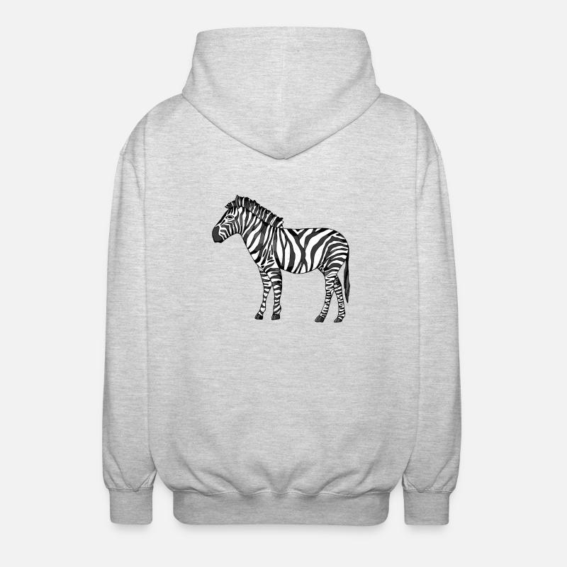 Zebra - Unisex Kapuzenjacke - Hellgrau meliert