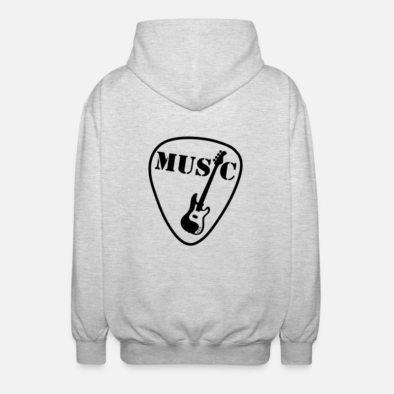 guitar plectrum - Unisex Hooded Jacket - light heather grey
