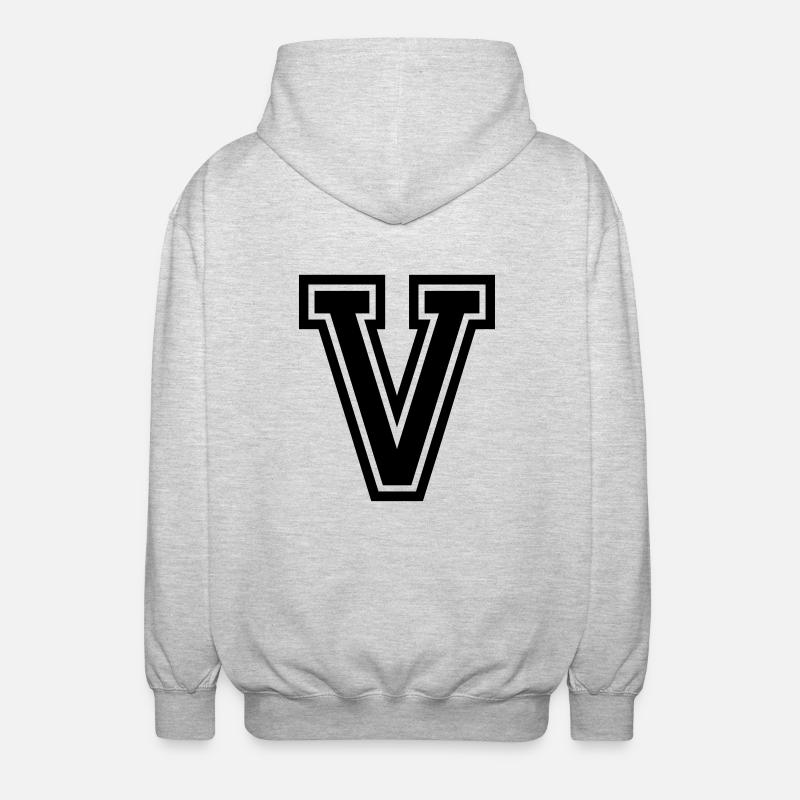 V - Unisex Kapuzenjacke - Hellgrau meliert