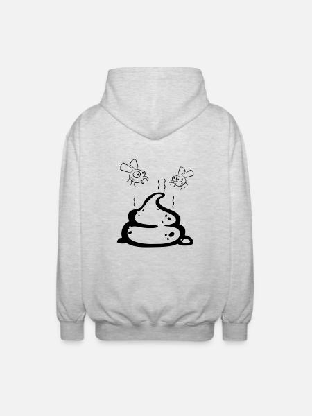 Scheisse mit Fliegenpaar - Unisex Kapuzenjacke - Hellgrau meliert