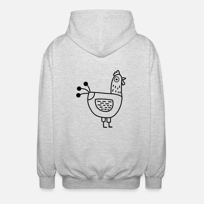 poulet - Veste à capuche unisexe - gris clair chiné