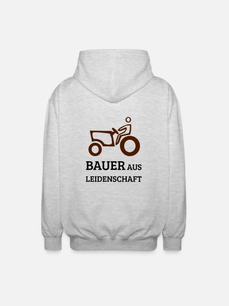 Bauer Leidenschaft - Unisex Kapuzenjacke - Hellgrau meliert