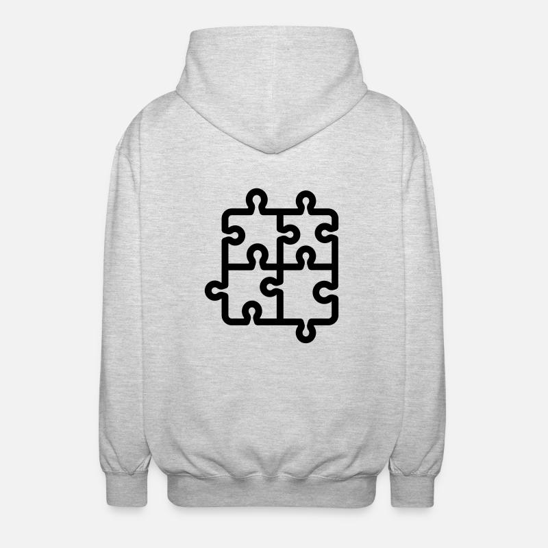 Puzzleteile - Unisex Kapuzenjacke - Hellgrau meliert
