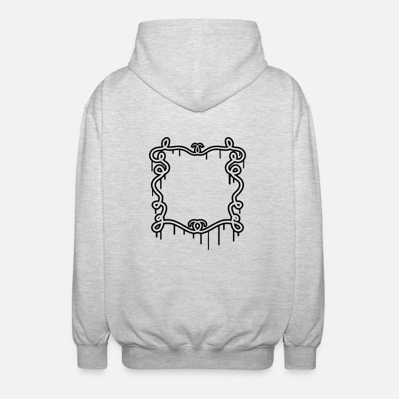 Artistic graffiti frame - Unisex Hooded Jacket - light heather grey