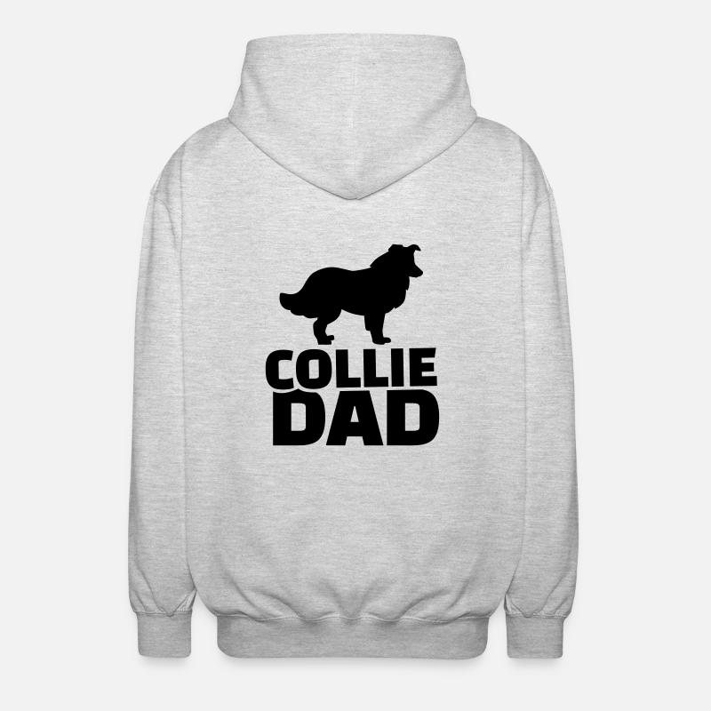 Collie Dad - Veste à capuche unisexe - gris clair chiné