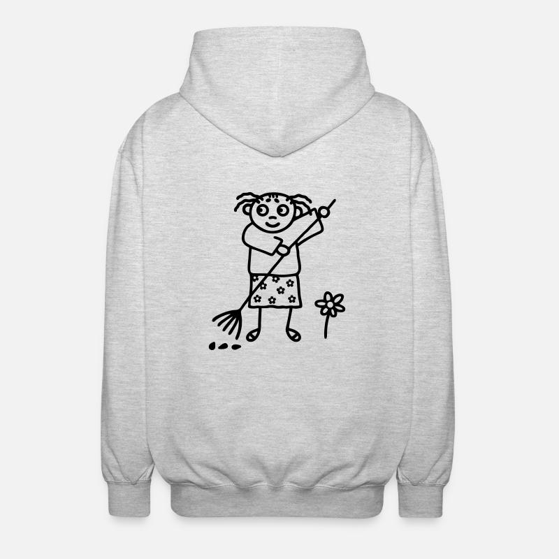 Gartenarbeit Gärtnerin - Unisex Kapuzenjacke - Hellgrau meliert