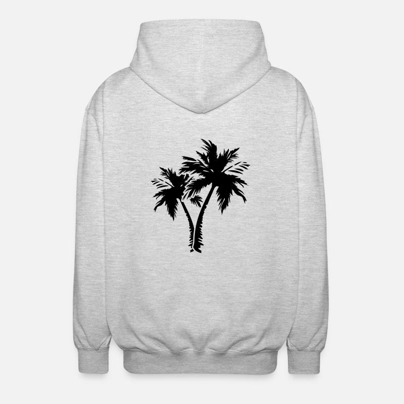 palm trees - Unisex Kapuzenjacke - Hellgrau meliert