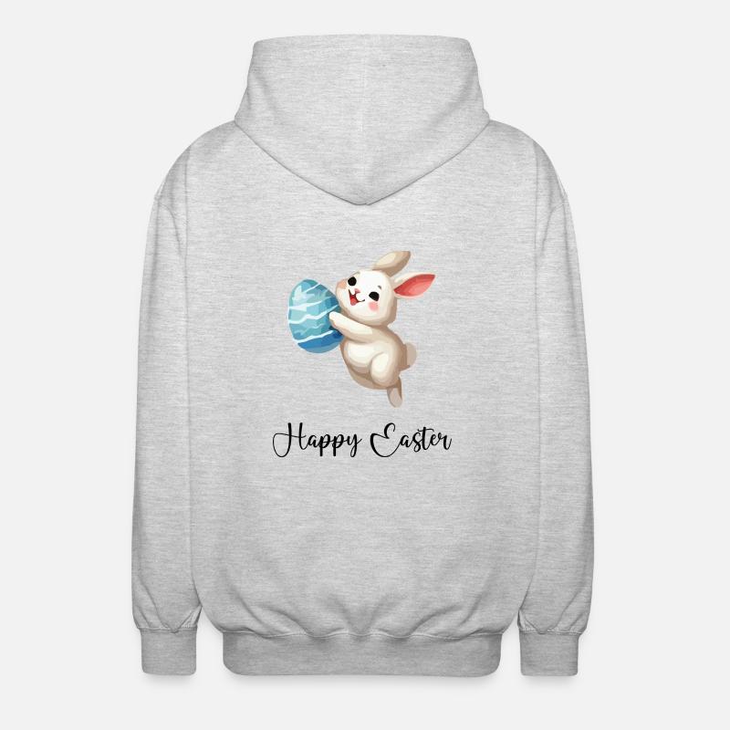 lapin lapin de pâques - Veste à capuche unisexe - gris clair chiné