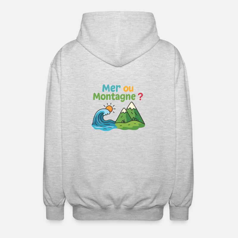 Meer oder Berg - Unisex Kapuzenjacke - Hellgrau meliert