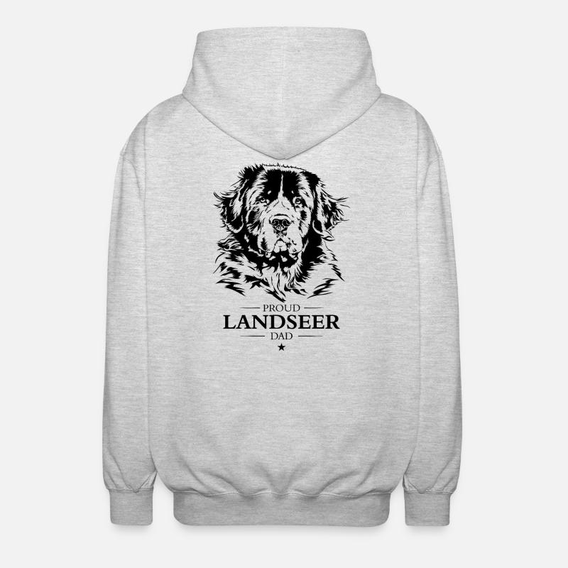 Landseer Papa Chien Chien Wilsigns - Veste à capuche unisexe - gris clair chiné