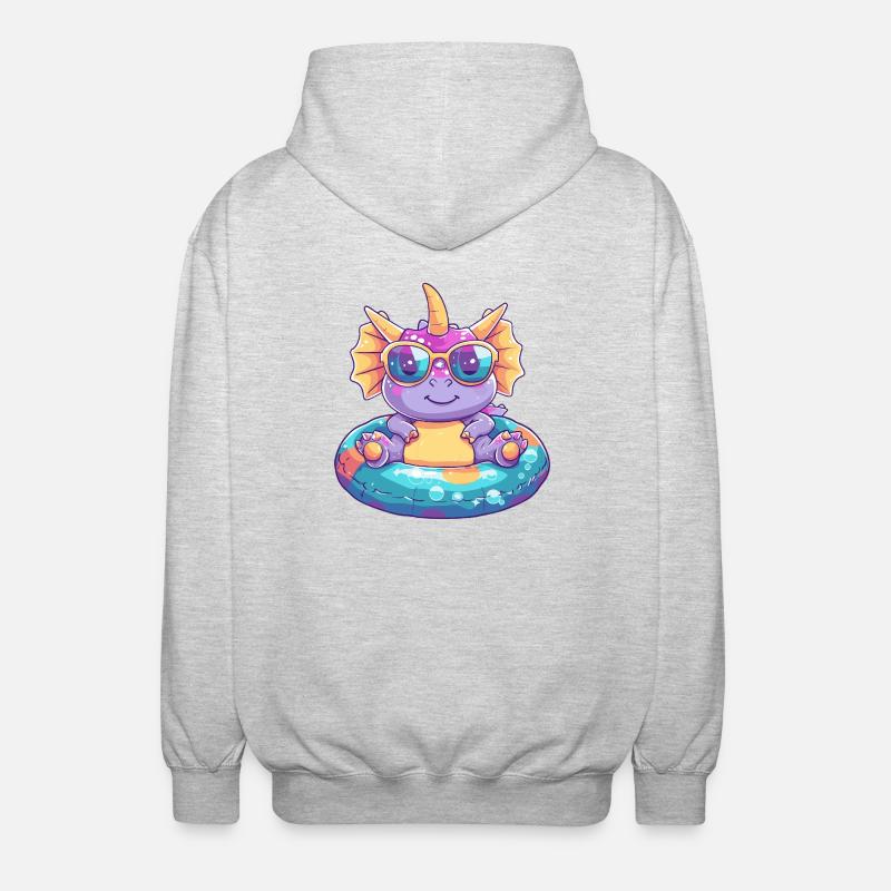 Dinosaurier triceratops Comic Cool - Unisex Kapuzenjacke - Hellgrau meliert