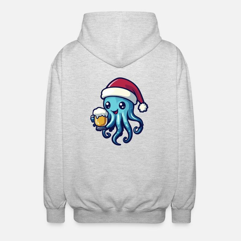 Méduse Bière Noël - Veste à capuche unisexe - gris clair chiné