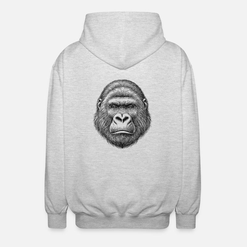 Gorilla - Unisex Kapuzenjacke - Hellgrau meliert