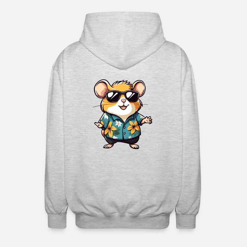 Hamster Funny Summer - Veste à capuche unisexe - gris clair chiné
