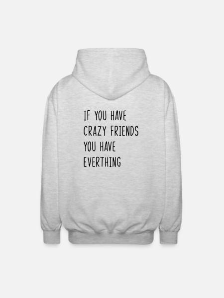 Bester Freund. Friends. Quotes. Freund - Unisex Hooded Jacket - light heather grey