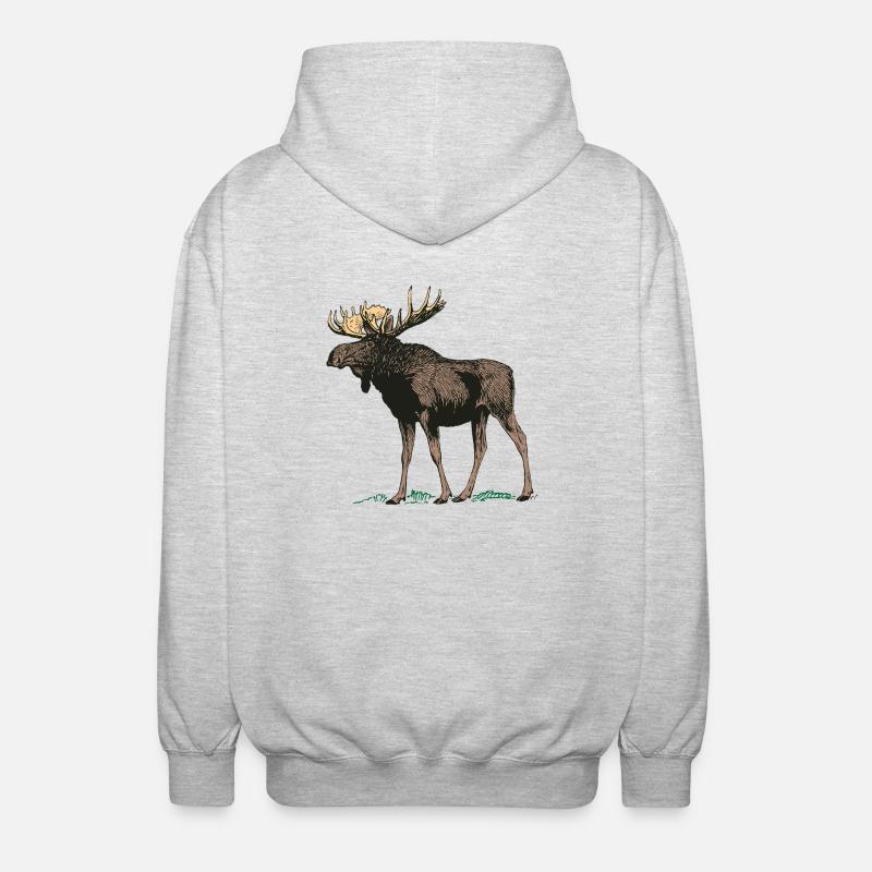 Moose antler - Unisex Hooded Jacket - light heather grey