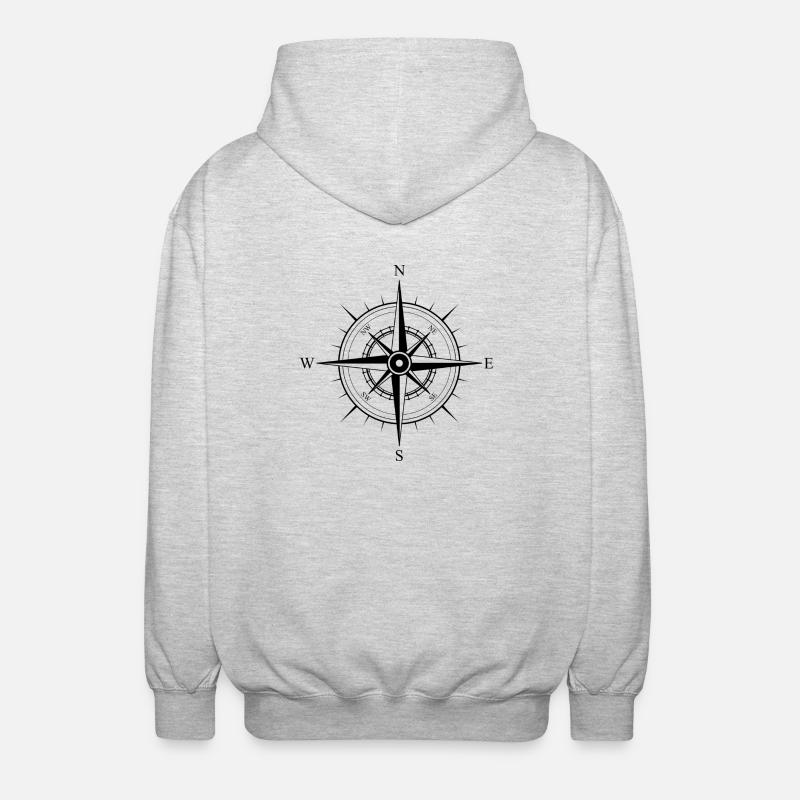 Kompass Geschenk Idee - Unisex Kapuzenjacke - Hellgrau meliert