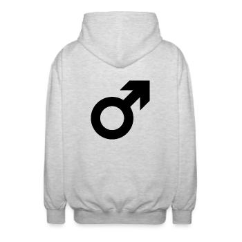 sexe masculin - Veste à capuche unisexe - gris clair chiné - Dos - AI Model Male 185 light (185cm)